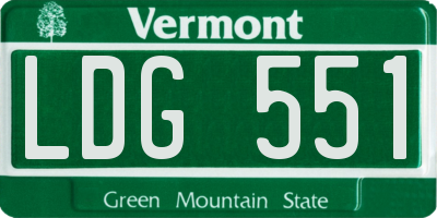 VT license plate LDG551