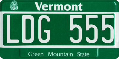 VT license plate LDG555