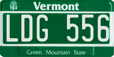 VT license plate LDG556