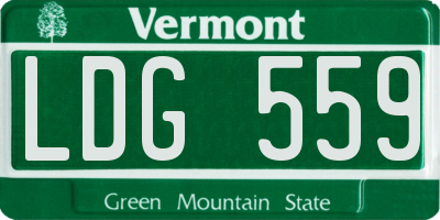 VT license plate LDG559