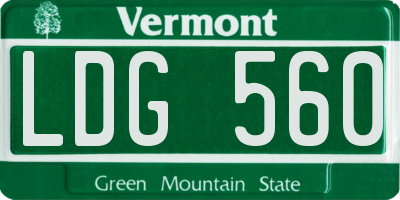 VT license plate LDG560