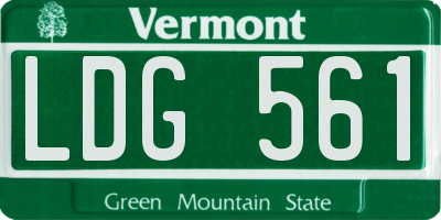 VT license plate LDG561