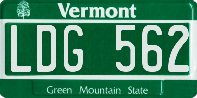 VT license plate LDG562