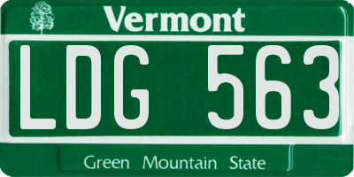 VT license plate LDG563