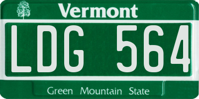 VT license plate LDG564