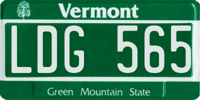 VT license plate LDG565