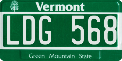 VT license plate LDG568