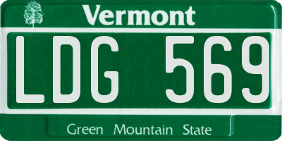 VT license plate LDG569