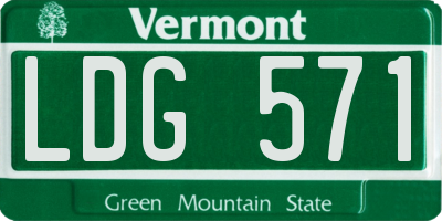 VT license plate LDG571