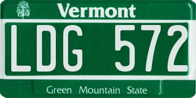 VT license plate LDG572