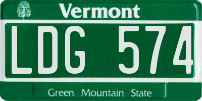 VT license plate LDG574