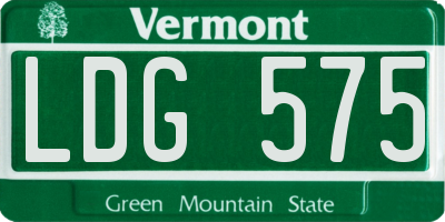 VT license plate LDG575