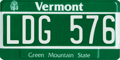VT license plate LDG576