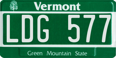 VT license plate LDG577