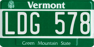VT license plate LDG578