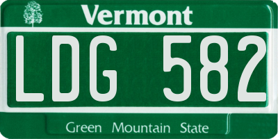 VT license plate LDG582