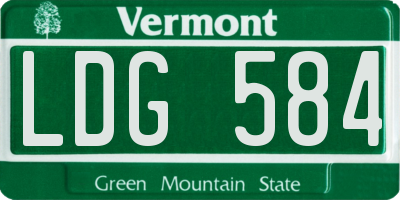 VT license plate LDG584