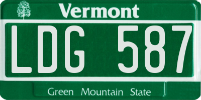 VT license plate LDG587