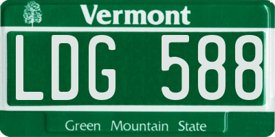 VT license plate LDG588