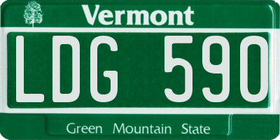 VT license plate LDG590