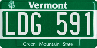VT license plate LDG591