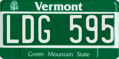 VT license plate LDG595