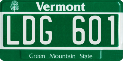 VT license plate LDG601