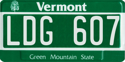 VT license plate LDG607