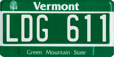 VT license plate LDG611