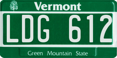 VT license plate LDG612