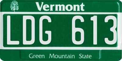 VT license plate LDG613