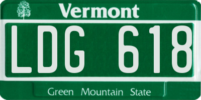 VT license plate LDG618