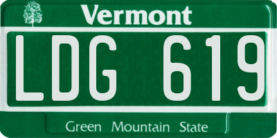VT license plate LDG619