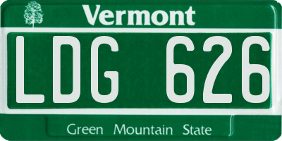 VT license plate LDG626