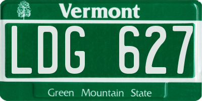 VT license plate LDG627