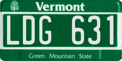 VT license plate LDG631