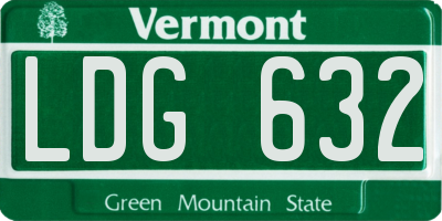 VT license plate LDG632