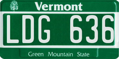 VT license plate LDG636