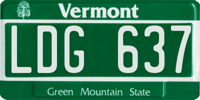VT license plate LDG637