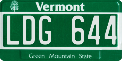 VT license plate LDG644
