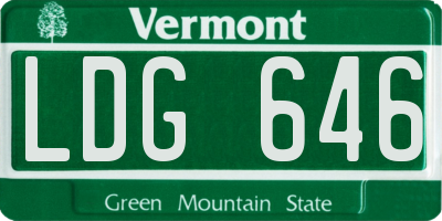 VT license plate LDG646