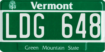 VT license plate LDG648