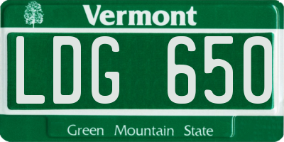 VT license plate LDG650