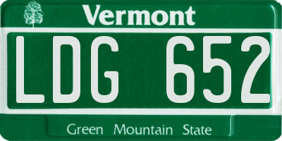 VT license plate LDG652