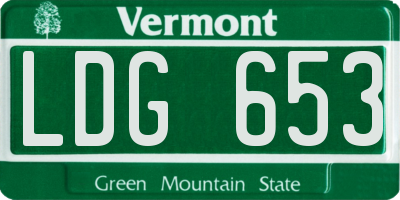 VT license plate LDG653