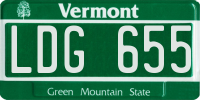VT license plate LDG655