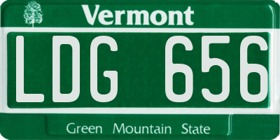 VT license plate LDG656