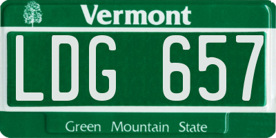 VT license plate LDG657