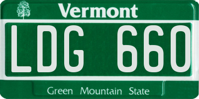 VT license plate LDG660
