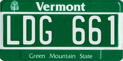 VT license plate LDG661